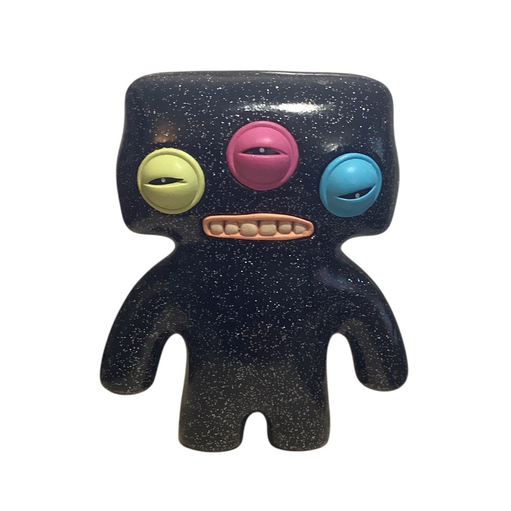 Fuggler Funny Ugly Monster Black Glitter Galaxy 3 Eyed Vinyl Figure 2.5 Inch
